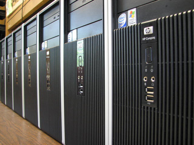 Photograph of desktop computers