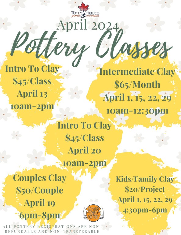 April 2024 Pottery Classes