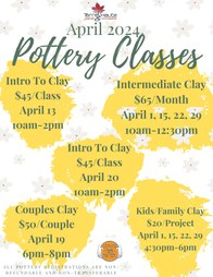 APRIL 2024 POTTERY CLASSES