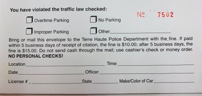 Ticket for Parking Violation